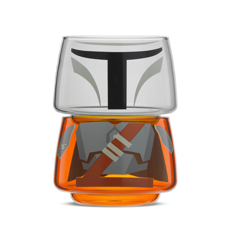 JoyJolt Star Wars Stackable Character Collection Mandalorian Stackable Glasses - 8 oz