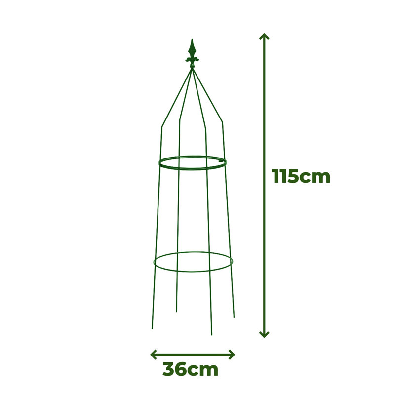 Ardiana Metal Plant Support, Green, 1, 115cm H x 36cm W x 36cm D