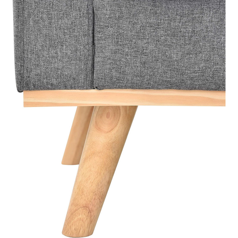 1 canapé modulaire en tissu de polyester gris 3 pièces Mid-Century