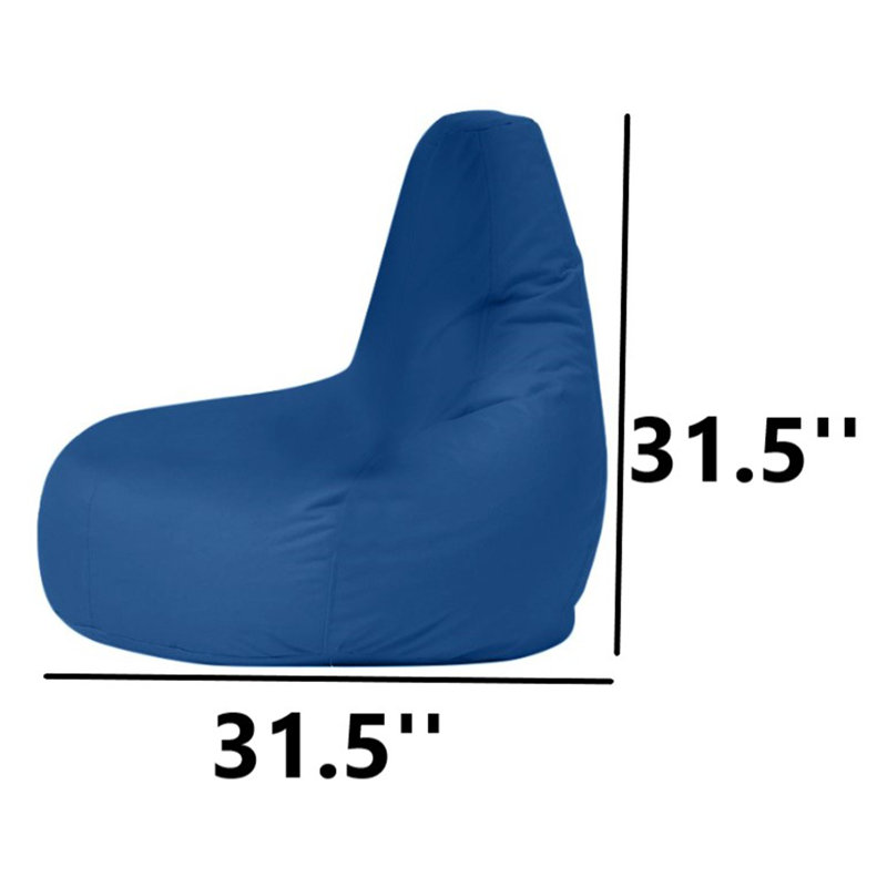 Fauteuil à billes et chaise longue en polyester, Polyester bleu