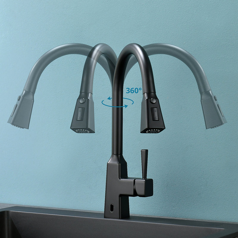 Robinet de cuisine sans contact, robinet de cuisine intelligent automatique mains libres, Nickel brossé