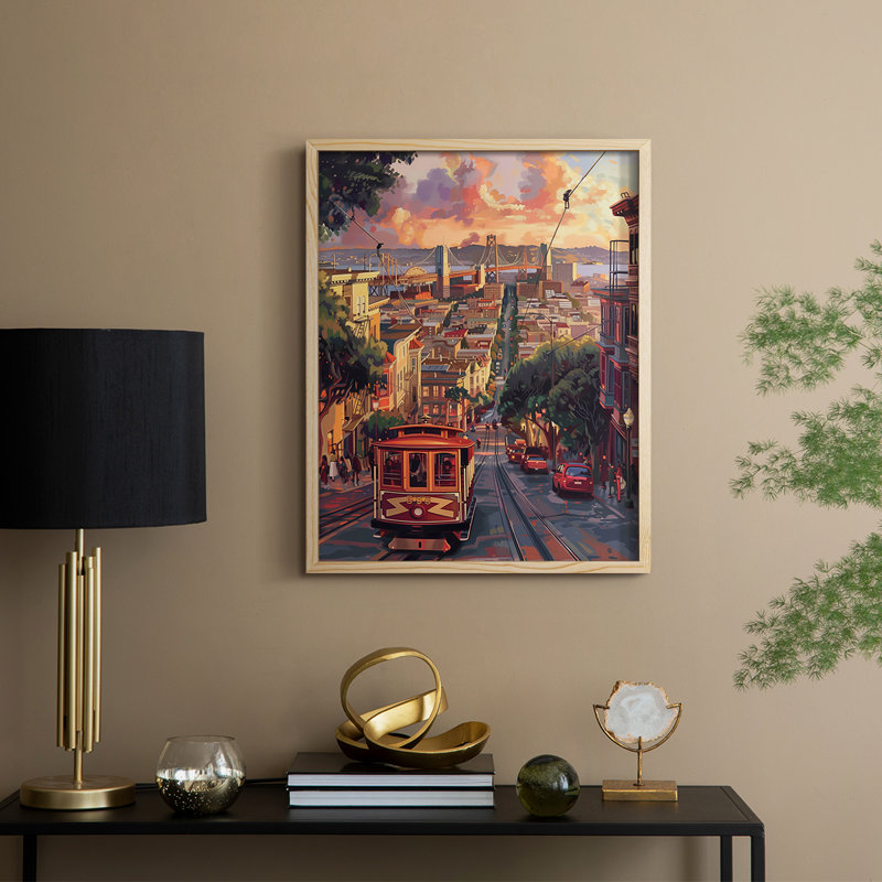 Paysages de la série Cccxl - reproduction encadrée de qualité supérieure - prête à être accrochée - aucun clou requis