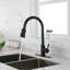 Robinet de cuisine tactile avec poignée rétractable à 360 degrés, acier inoxydable noir mat, contrôle de la température et du débit de l'eau à une poignée, corrosion, profondeur de 16,73 po, largeur de 10,31 po, hauteur de 2,52 po, poids de 4,73 lb