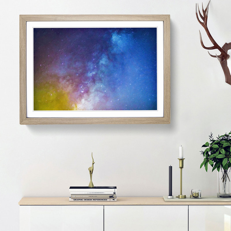 Out of Space Vol.13 - Picture Frame Graphic Art Print, 36cm H x 48cm W x 2cm D, Oak Framed