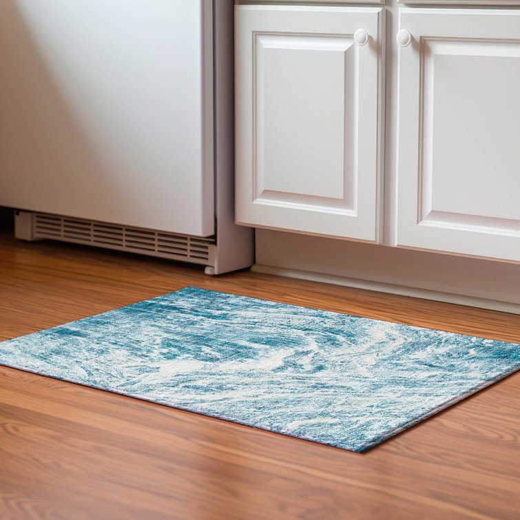 Premium Machine Washable Prisco Teal Rug