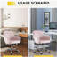 Chaise d'appoint Chaise de loisir moderne avec hauteur de velours réglable et roulettes réglables (rose)-21847472