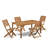 Patio Garden Table Set Includes a Rectangle Acacia Table and Folding Chairs-282768976