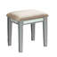 Meuble-lavabo de style transitionnel avec tabouret, conception en bois massif, 3 tiroirs de rangement, miroir central de 5 mm, ameublement de chambre à coucher à finition argentée, 1 pièce et contour, option de sélection