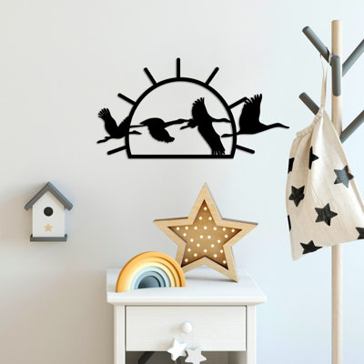 Stylish Decorative Metal Wall Accessory, Black, 19.7 x 10.2 inches | 100% Metal, Thickness: 0.06 inches | Easy Wall Mounting with Back Hanging Piece | Perfect for Modern Home Décor & Unique Design