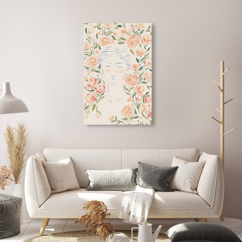 Artemis And Flowers Print by Oliver Gal, 15"H x 10"W, Gallery Wrapped