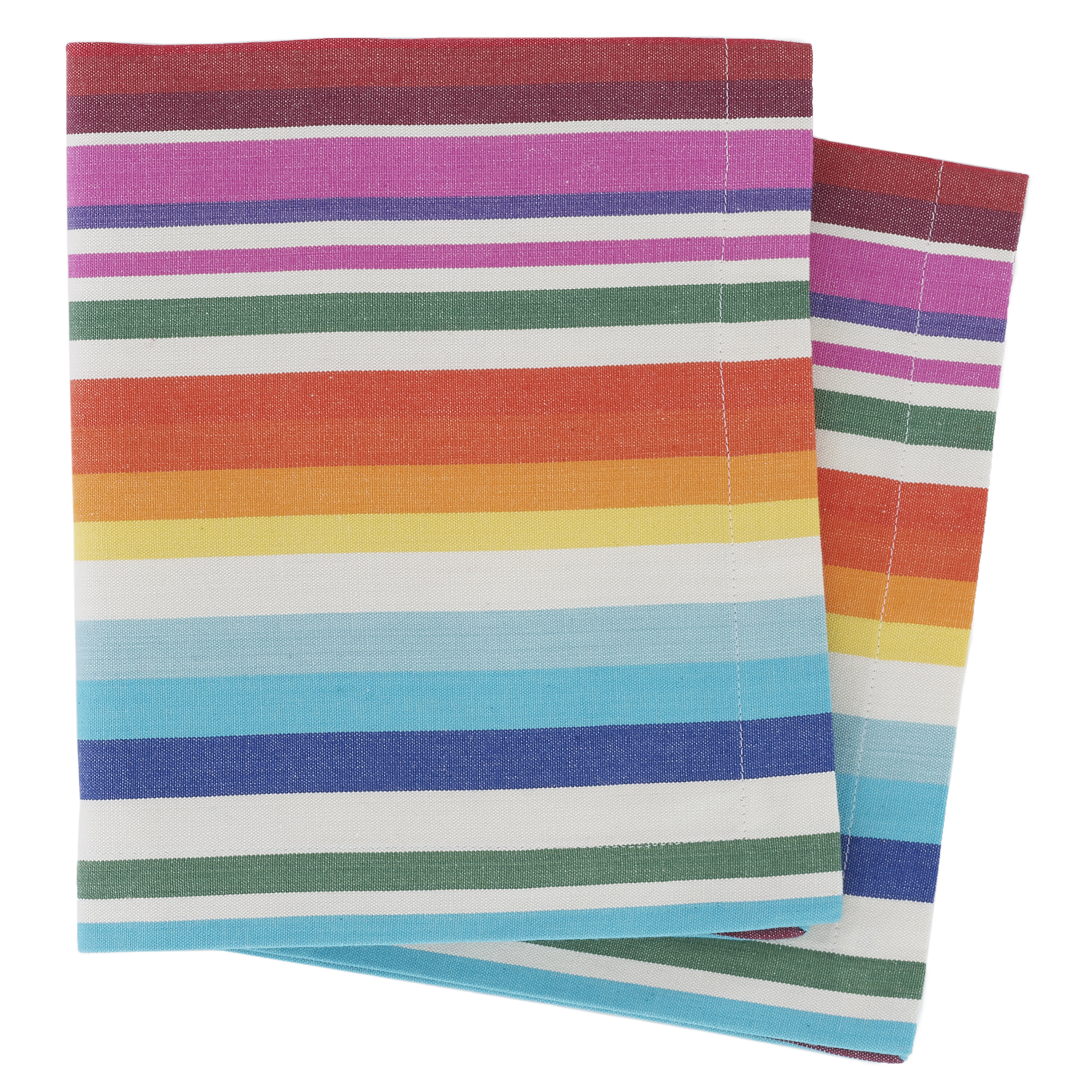 100% Cotton Multi-Stripe Square Kitchen Cloth Napkins