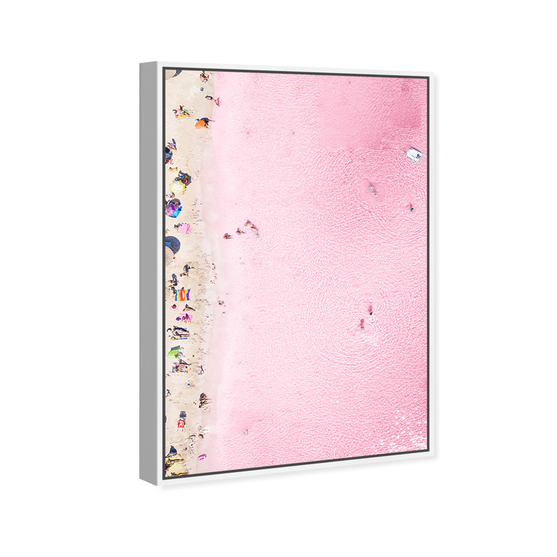 Nautique et plage rose côtière - impression, H 45 po x l 30 po, Toile blanche encadrée