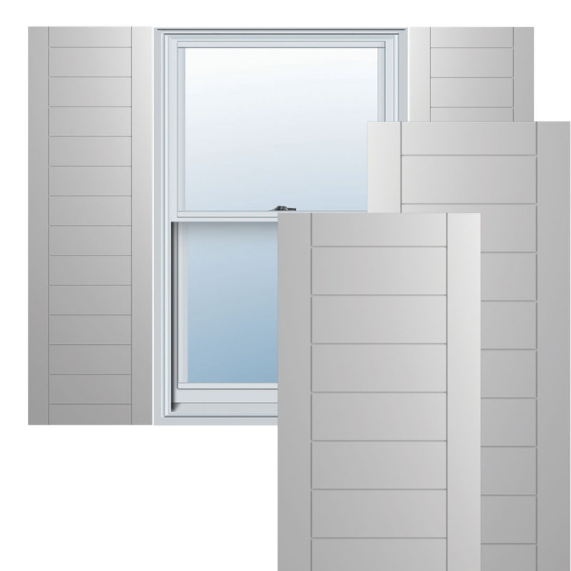 Volets à fixation fixe en PVC True Fit, Apprêté, H 77 po, L 18 po