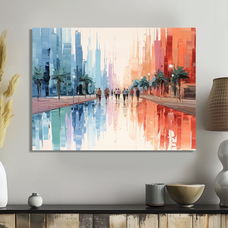 Nassim - Paysage abstrait, art mural, salon, H 12 po x l 20 po, Sans cadre