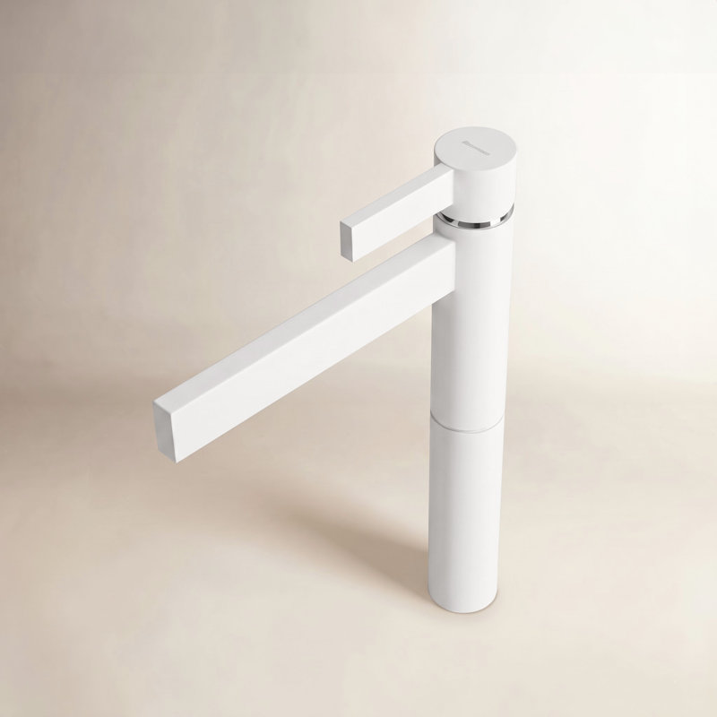 Sorrento Single Hole Bathroom Faucet, Matte White