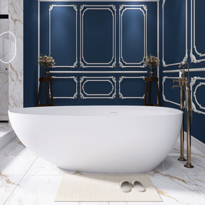 71'' x 35.4'' Freestanding Soaking Solid Surface Bathtub