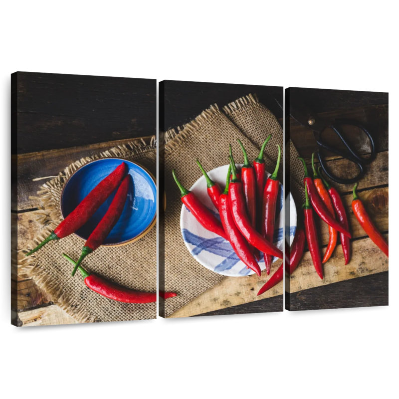 Yarlin Red Chilies, 42" H x 65" W