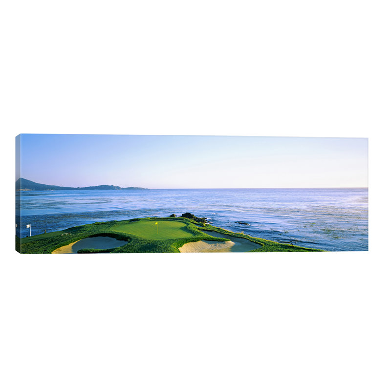 7th Hole, Pebble Beach Golf Links, Monterey County, California, USA - Wrapped Canvas Panoramic Print