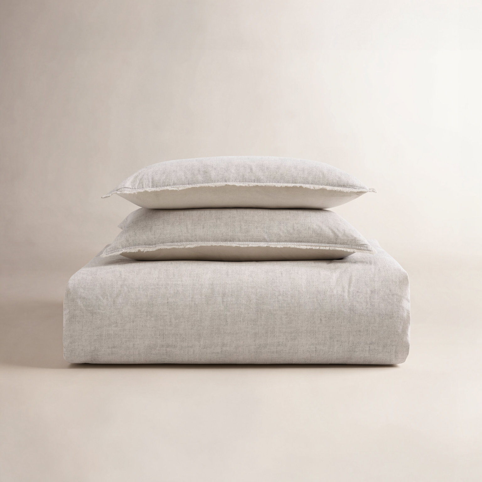 Emington Cotton Comforter Set, Beige, King Comforter + 2 King Shams