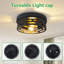 11 po Plafonnier encastré noir 2 lumières Farmhouse avec capuchon rotatif (paquet de 2)-384979761-384979762