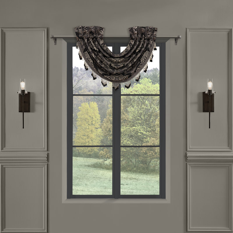 Middlebury Window Waterfall Valance, Black