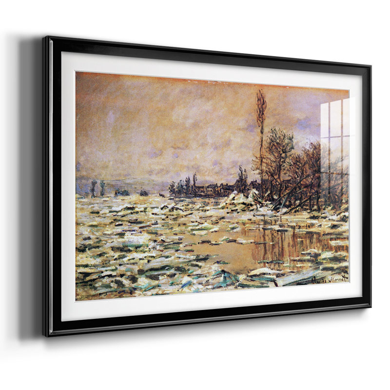 Monet, impression encadrée sur papier par Claude Monet, Noir, H 30 po x l 44 po x P 1,5 po