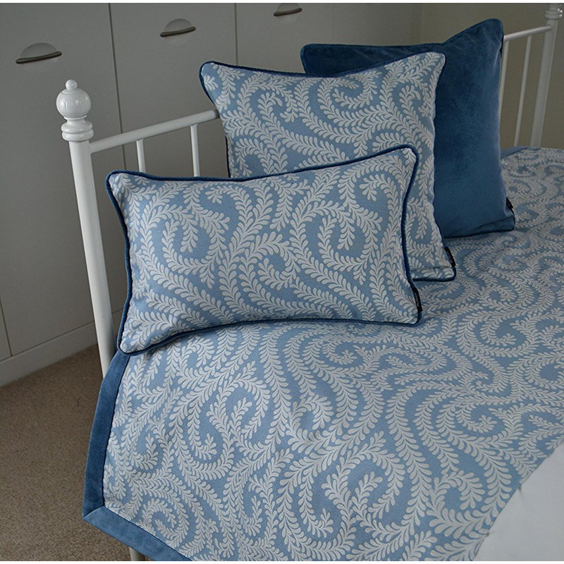 Odum Floral Blanket, W365 x L380cm, Wedgewood Blue