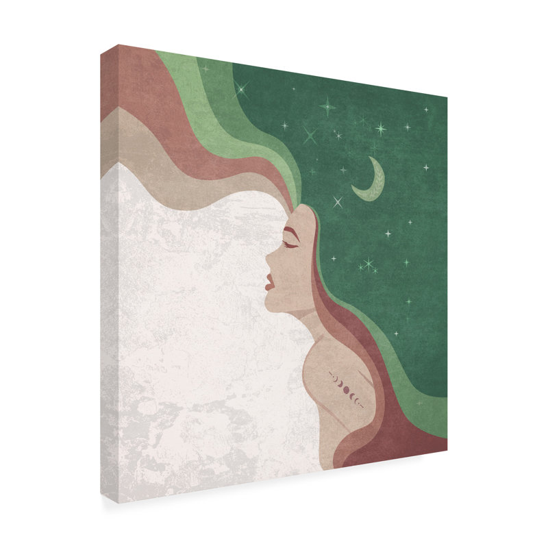 Art sur toile «Bachelor Emel Tunaboylu Moon Lady Green», H 14 po x l 14 po