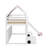 Twin House-Shaped Loft Bed With A Tent-1874973452