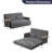 2-in-1 Convertible Loveseat Recliner with Wooden Arms & Side Pockets-1414857874