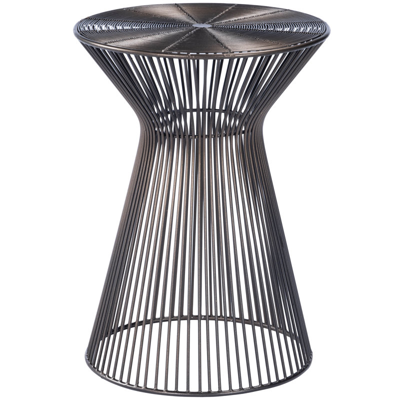 Bronze Hourglass Iron Round End Table