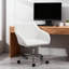 Chaise de bureau pivotante moderne et ajustable avec revêtement en similicuir et support ergonomique à dossier moyen