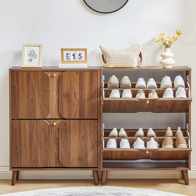Armoire de rangement pour 12 paires de chaussures, Brun