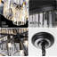 Lustre moderne en cristal noir avec conception à 4 niveaux, éclairage à intensité variable et chaîne réglable pour la salle à manger, le salon, la chambre à coucher et le vestibule