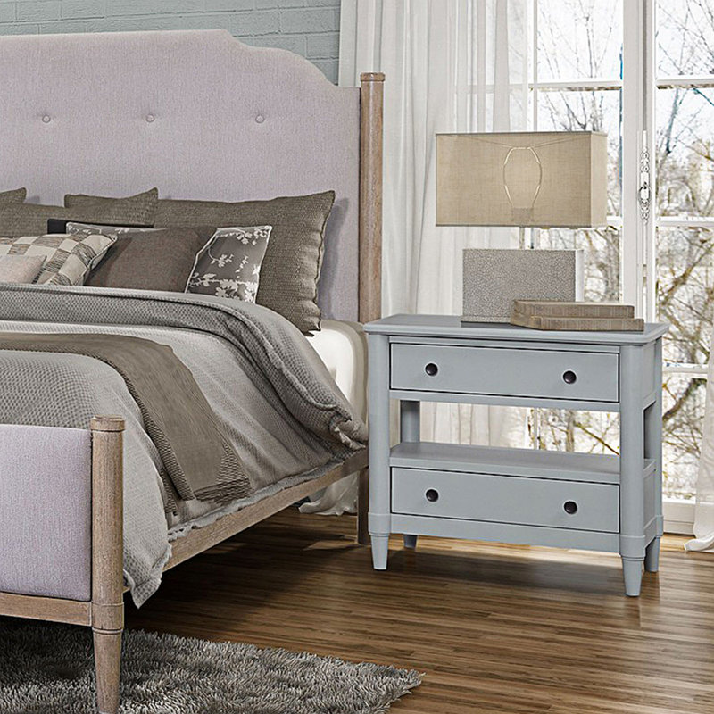 Dana Heights 2-Drawer Nightstand, Blue