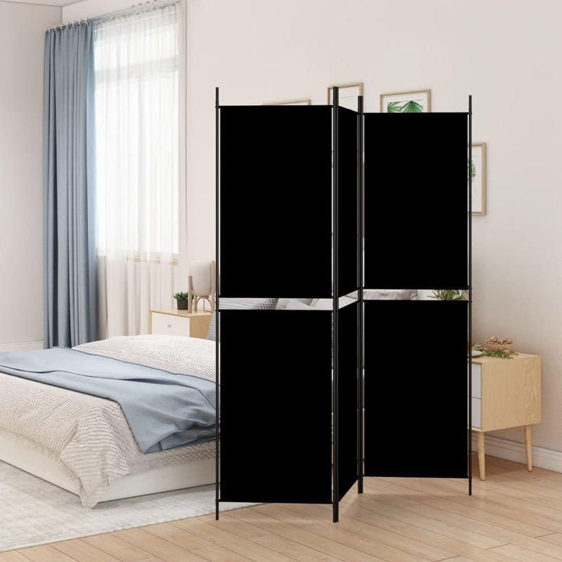 Cloison pliante Rikkea, 3, H 78,7 po x l 59 po, Noir