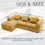 Rangement en L avec méridienne élémentaire - chenille et mousse confortable avec rangement profond de 98,42 po-1227531697