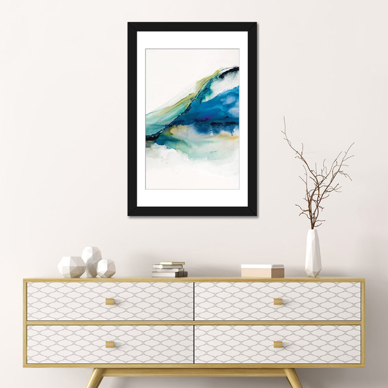 «Abstract Terrain IV» par Sisa Jasper, impression sur toile tendue, H 32 po x l 24 po x P 1 po, Papier d'art encadré noir
