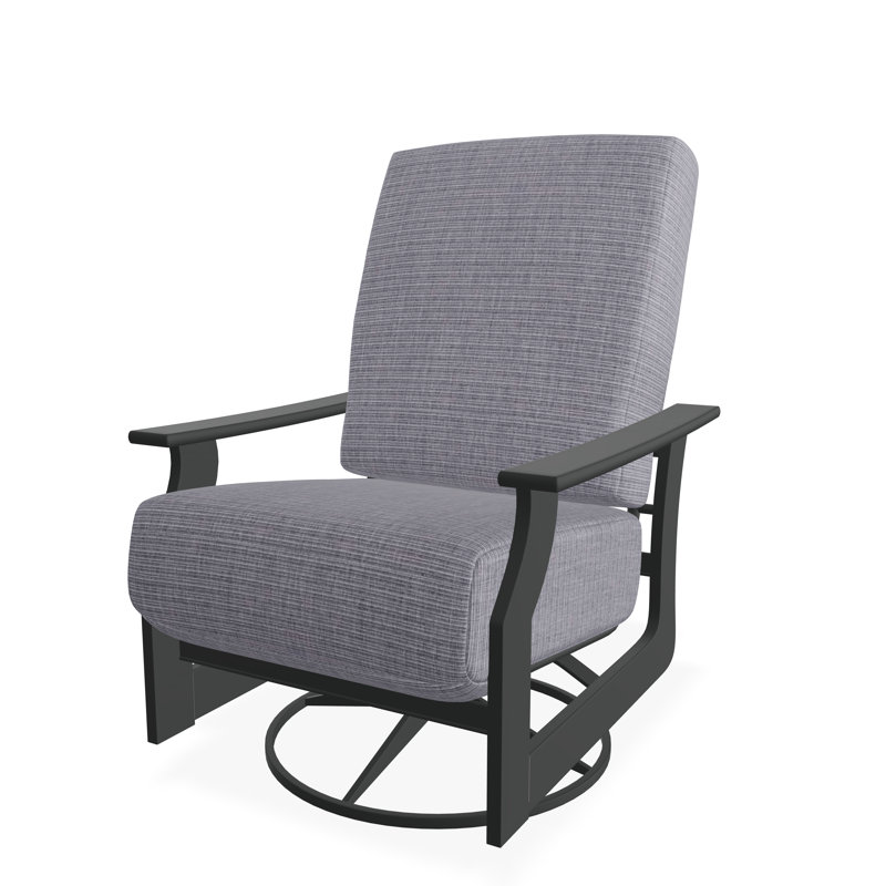 Chaise berçante pivotante en polymère St. Catherine, Graphite, Bois de frêne prouvé