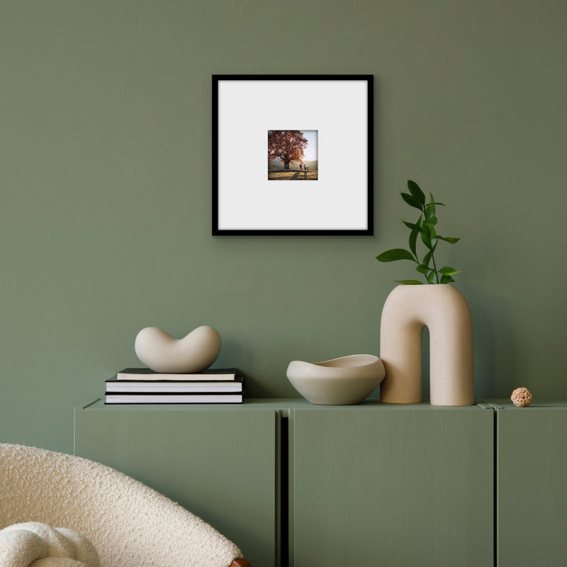 Americanflat 12x12 Picture Frame - Use as 4x4 Frame with Mat or 12x12 Frame Without Mat - Thin Photo Frame with Plexiglass - Black
