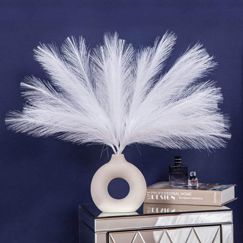 Faux Silk Pampas Grass Arrangement, White
