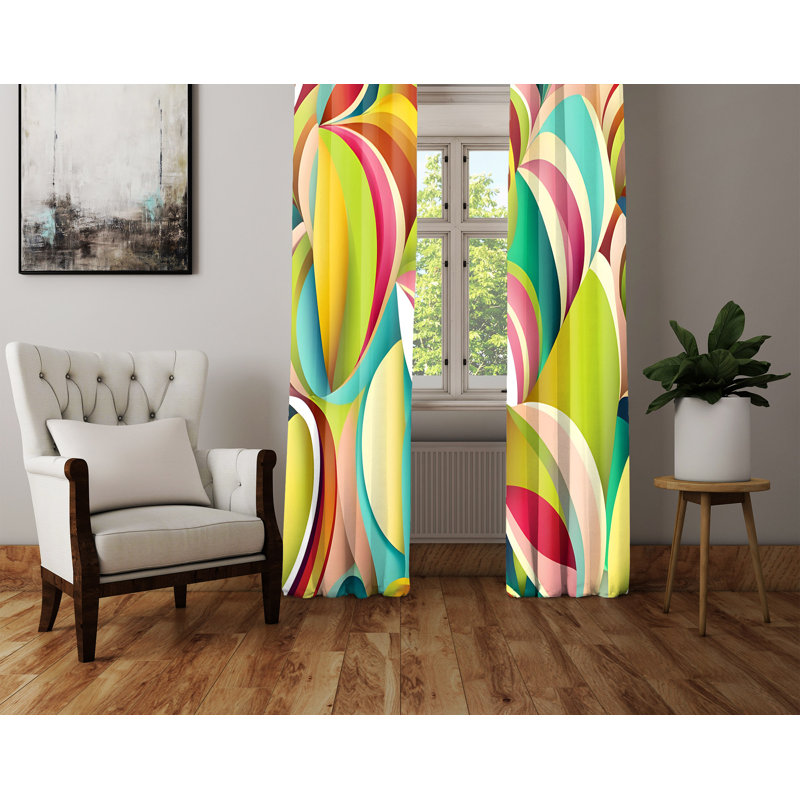 Paire de rideaux semi-transparents en polyester Detria, L 20 po x L 82 po