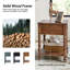 Table de bout rectangulaire en bois massif avec prises électriques intégrées 26 po Jeremie-1806120196