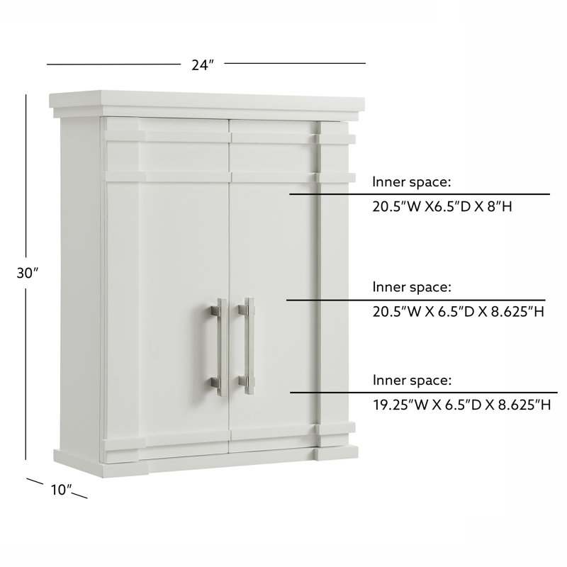 Lankford 24 Wood Wall Cabinet, White
