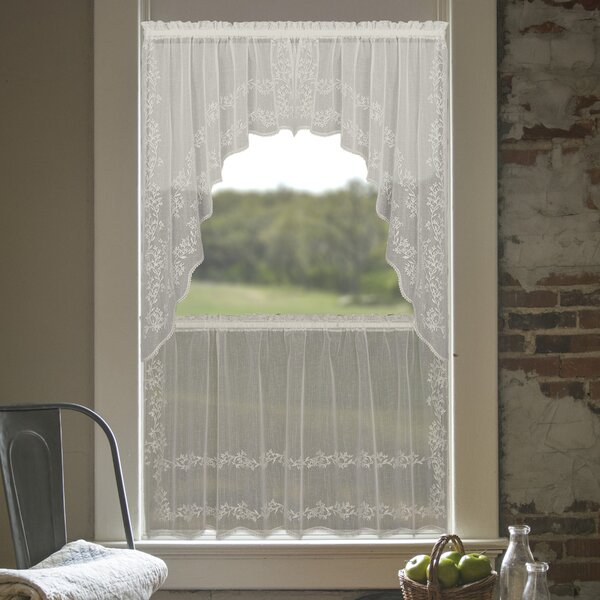 Heritage Lace Floral Swag Window Valance in & Reviews | Wayfair