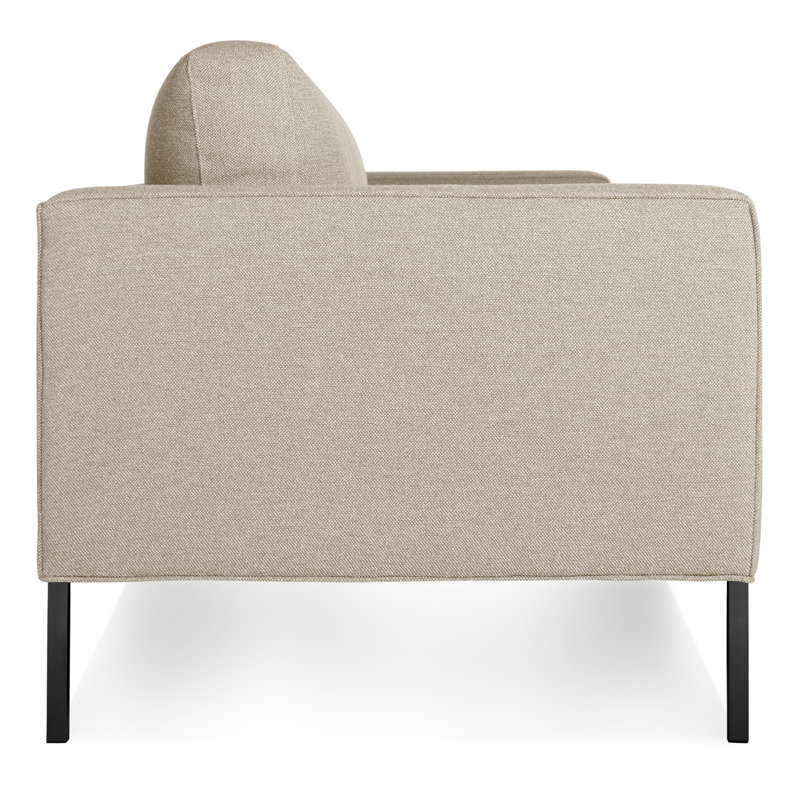 Paramount Sofa, Sanford Black Polyester Blend, Metal, 32" H x 80" W x 34" D