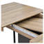 Table de salle à manger extensible rectangulaire, finition en bois vieilli avec base noire, sièges 6 à 10, fabrication de panneaux de particules