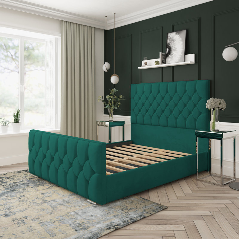 Upholstered Bed, Single (3'), Green