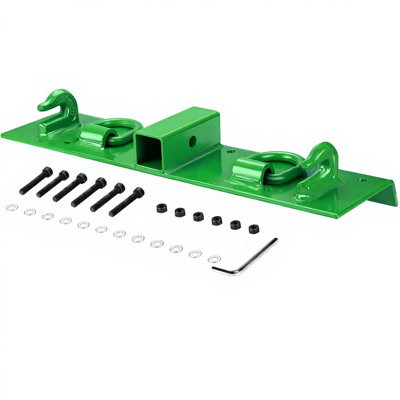 Tractor Bucket Grab Hook Kit, Bolt-On Compact Tractor Hooks with 2" Receiver & 1/2" D-Rings, Heavy-Duty Steel