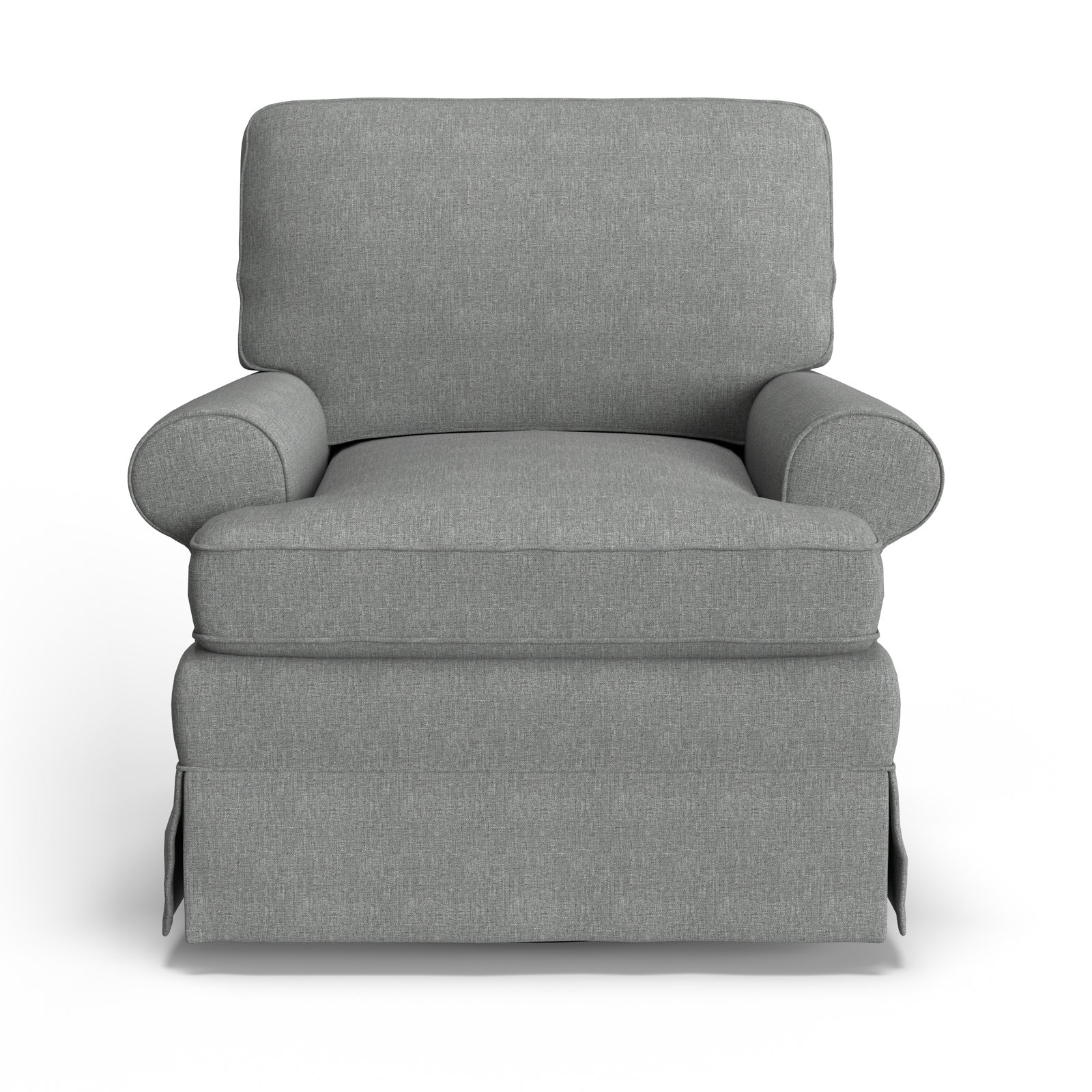 Upholstered Swivel Armchair, Charcoal Grey Performance